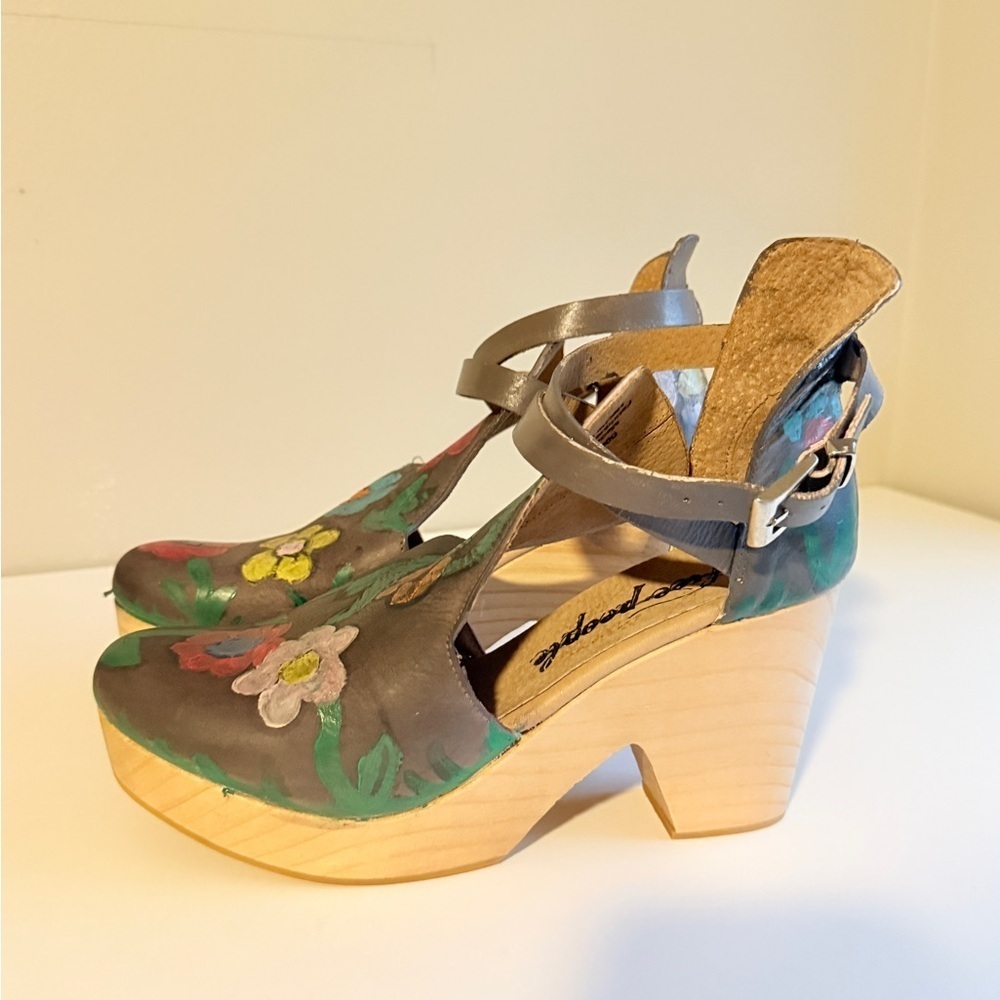 Free People Multicolor Floral Platform Mules 39.5 - Picture 5 of 16